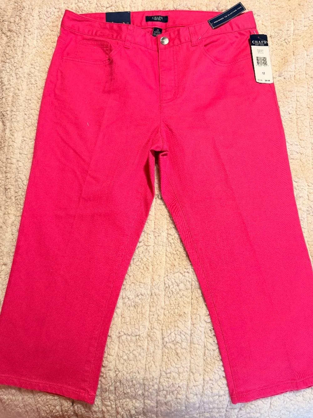 Pink capri pants chaps 97% cotton 3% elastane